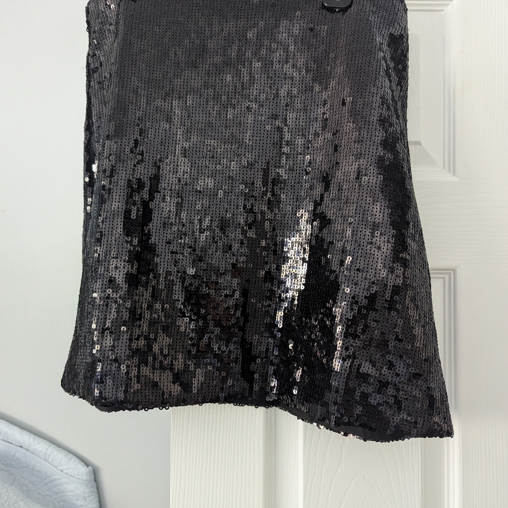 J. Crew Black Sequin Mini Skirt